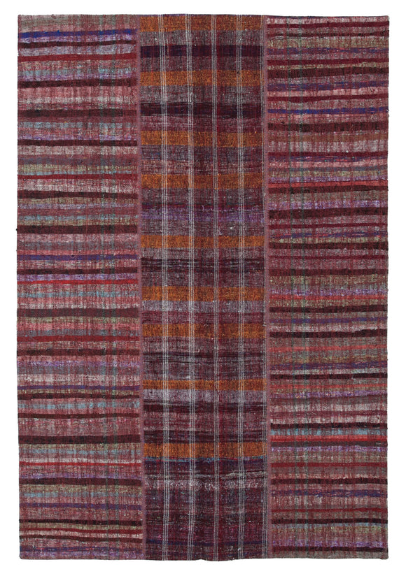 7x10 Red Kilim Patchwork Rug - 30360