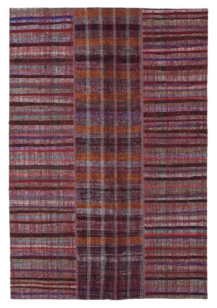 7x10 Red Kilim Patchwork Rug - 30360