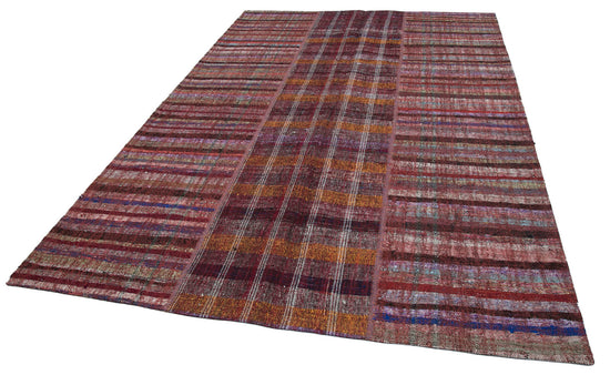7x10 Red Kilim Patchwork Rug - 30360