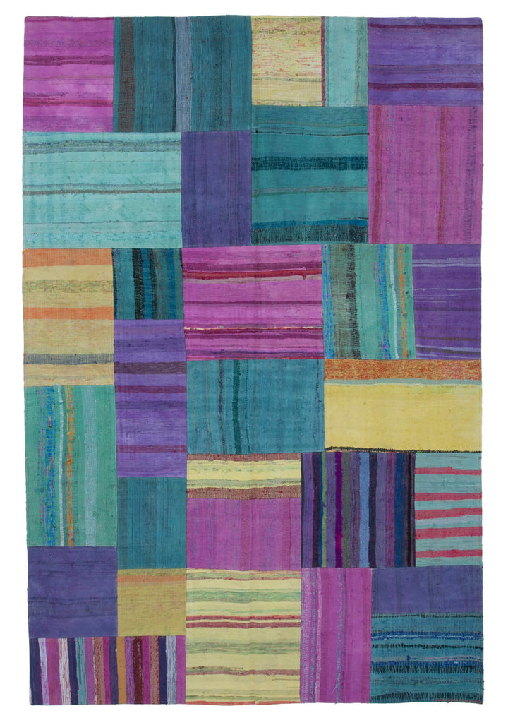 7x10 Multicolor Kilim Patchwork Rug - 30363