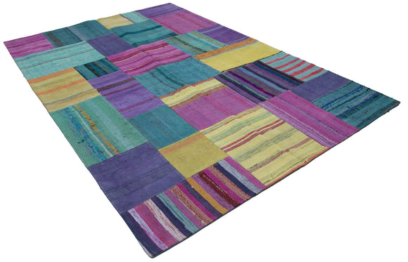 7x10 Multicolor Kilim Patchwork Rug - 30363