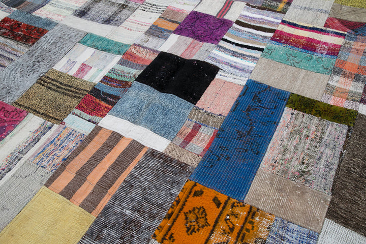 7x10 Multicolor Kilim Patchwork Rug - 30364