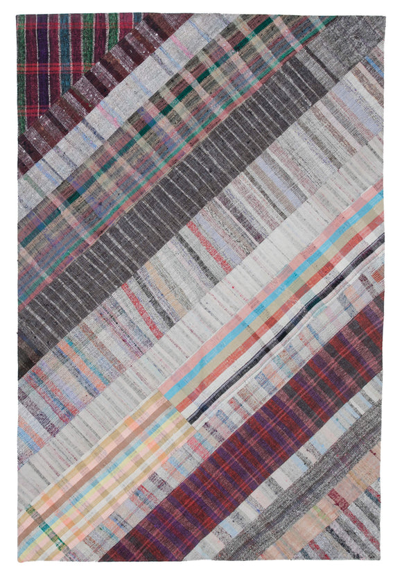 7x10 Multicolor Kilim Patchwork Rug - 30365