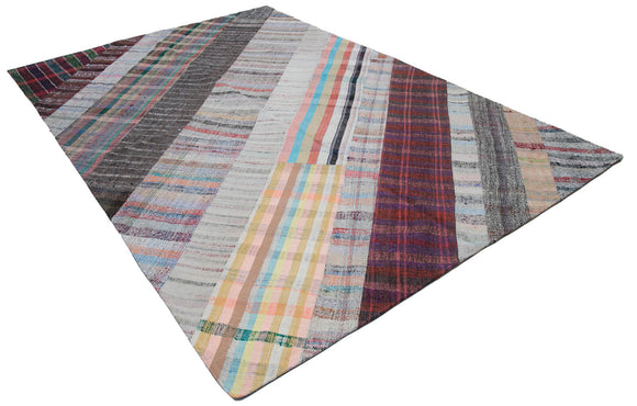 7x10 Multicolor Kilim Patchwork Rug - 30365