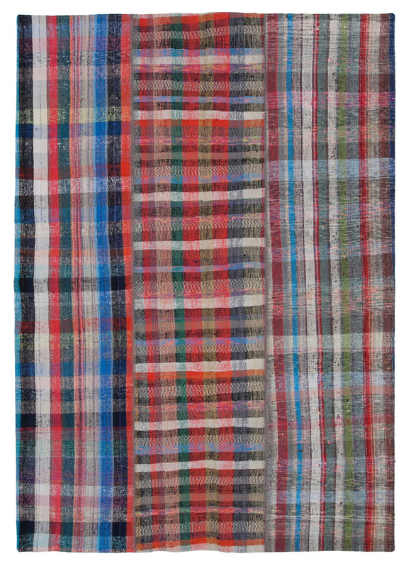 7x9 Multicolor Kilim Patchwork Rug - 30366