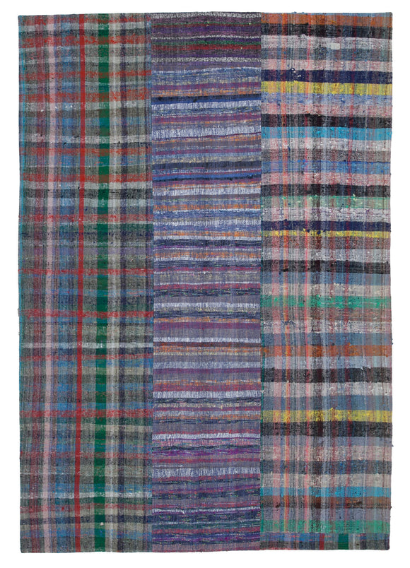7x10 Multicolor Kilim Patchwork Rug - 30367