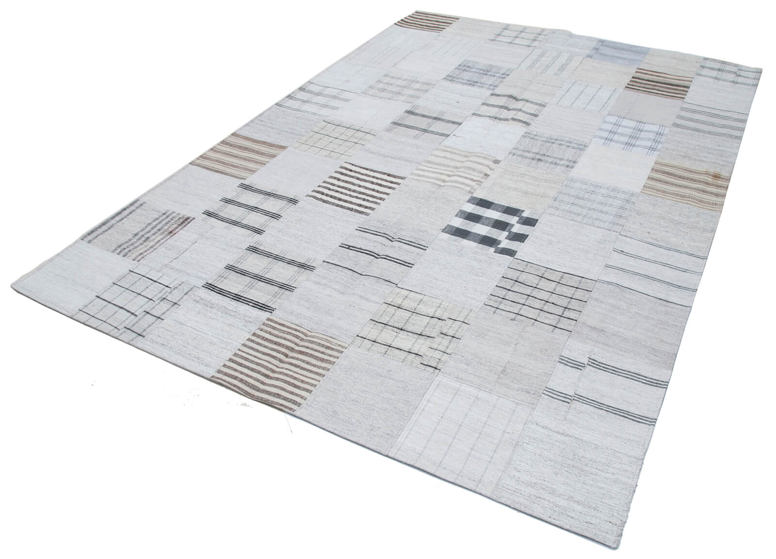 7x10 Beige Kilim Patchwork Rug - 30371