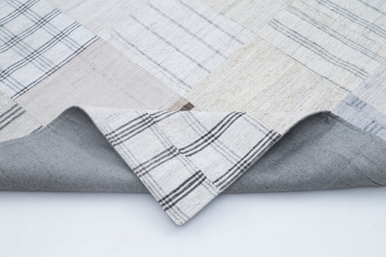 7x10 Beige Kilim Patchwork Rug - 30371