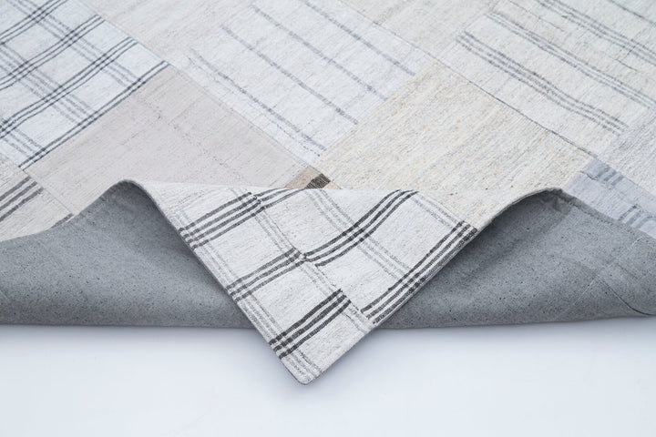 7x10 Beige Kilim Patchwork Rug - 30371
