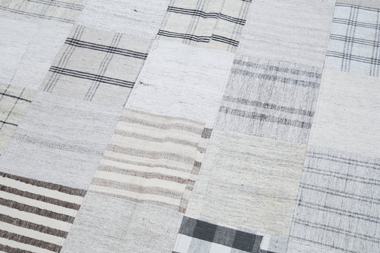 7x10 Beige Kilim Patchwork Rug - 30371