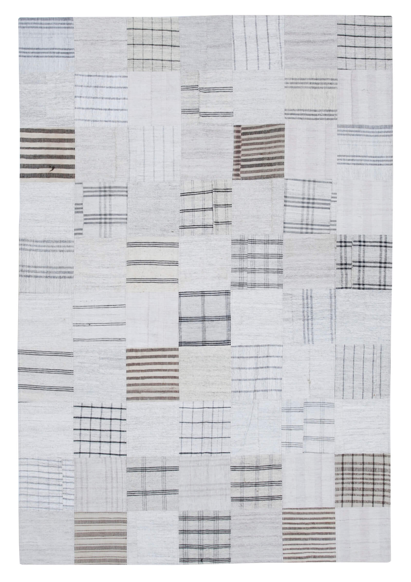 7x10 Beige Kilim Patchwork Rug - 30372
