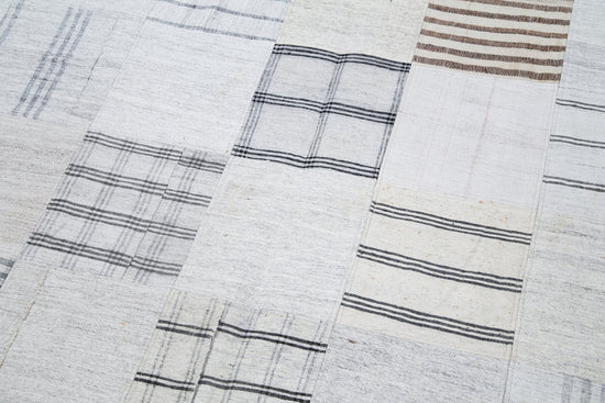 7x10 Beige Kilim Patchwork Rug - 30372