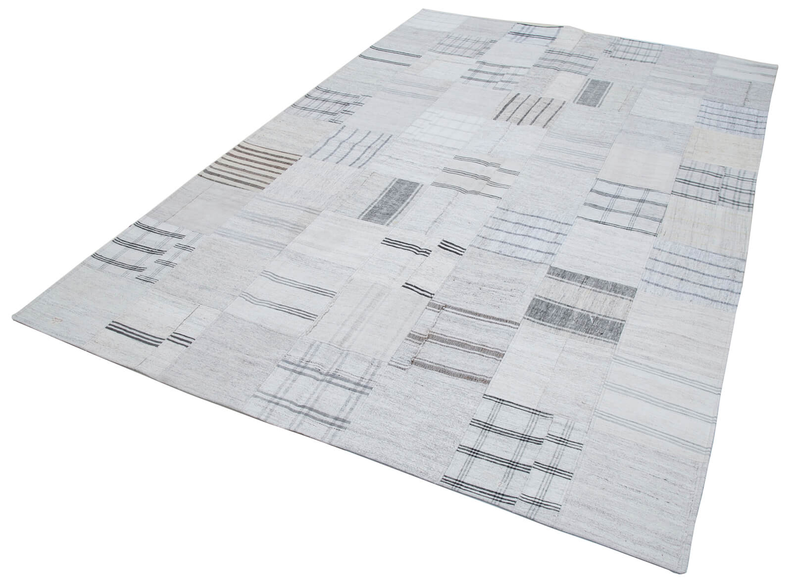 7x10 Beige Kilim Patchwork Rug - 30374