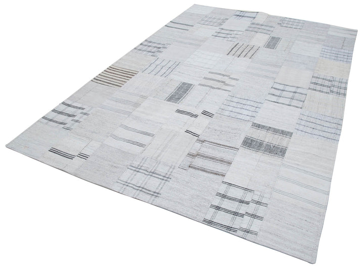 7x10 Beige Kilim Patchwork Rug - 30374