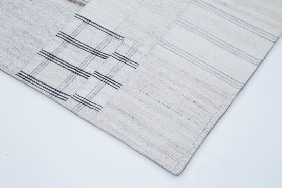 7x10 Beige Kilim Patchwork Rug - 30374