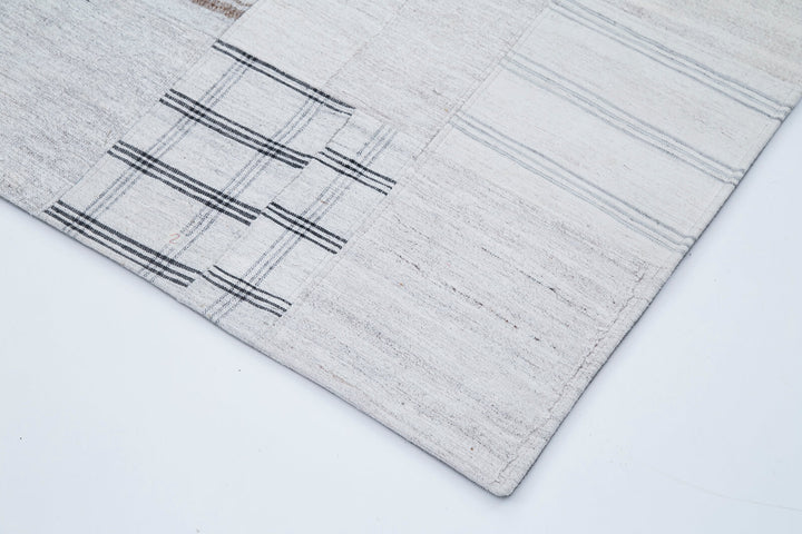 7x10 Beige Kilim Patchwork Rug - 30374