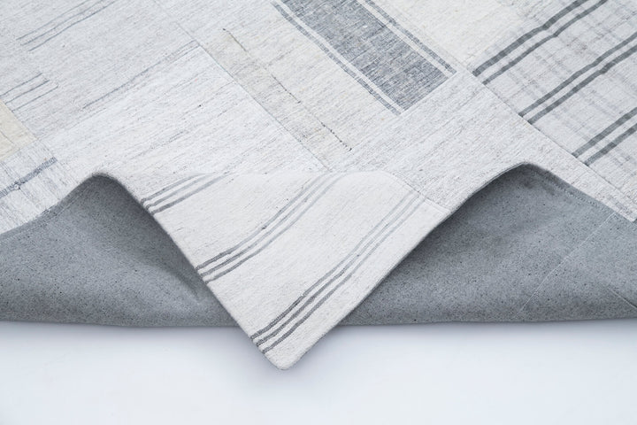 7x10 Beige Kilim Patchwork Rug - 30374
