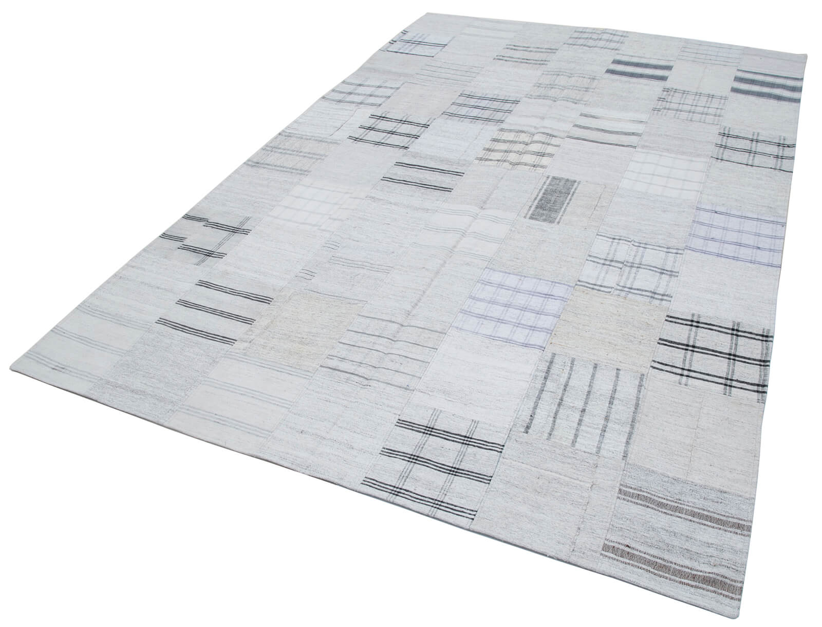 7x10 Beige Kilim Patchwork Rug - 30375