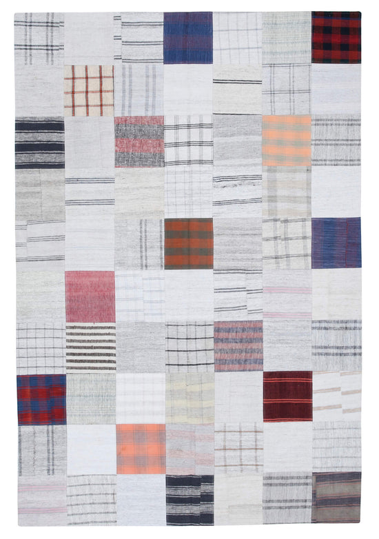 7x10 Multicolor Kilim Patchwork Rug - 30376
