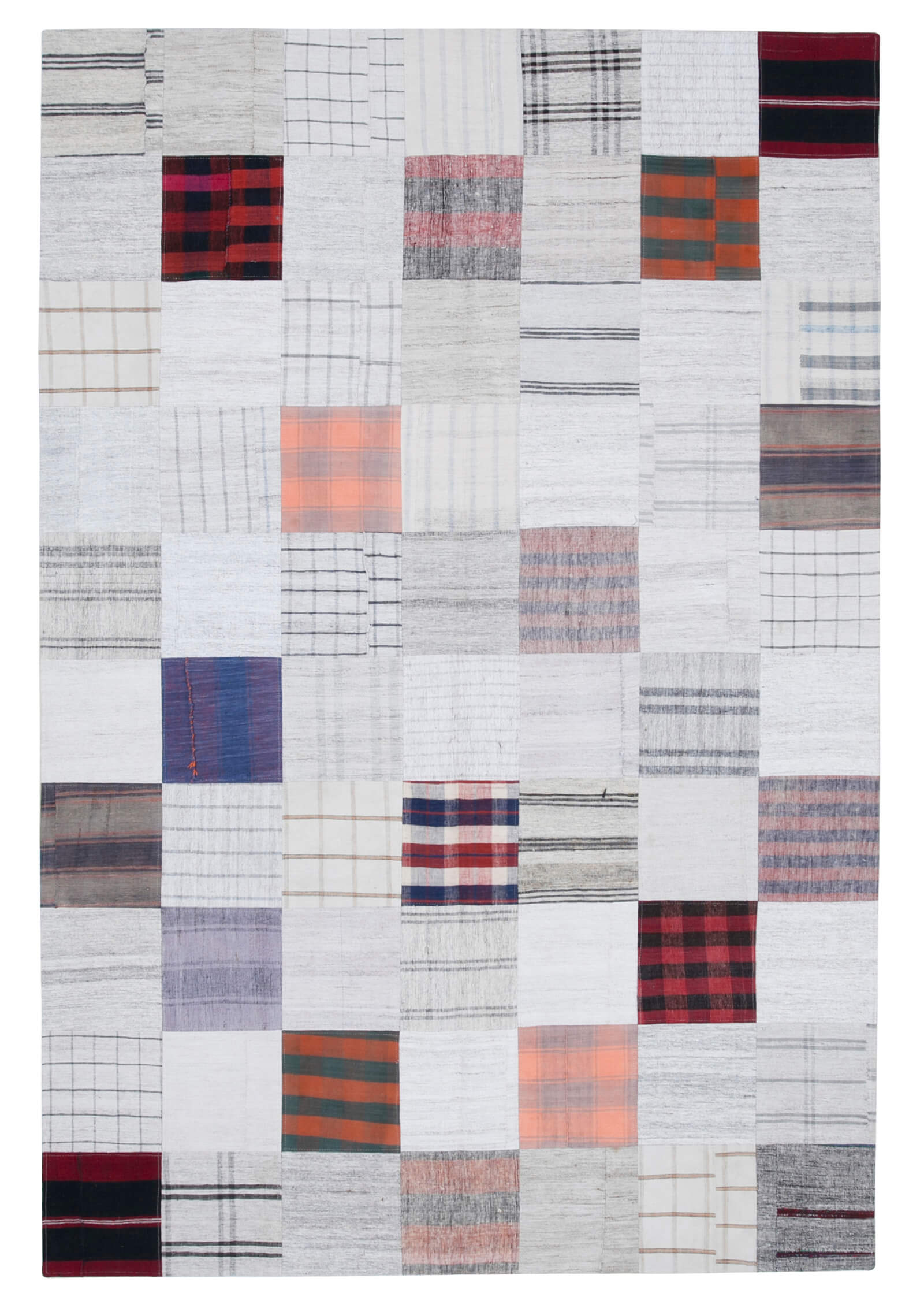 7x10 Beige Kilim Patchwork Rug - 30377