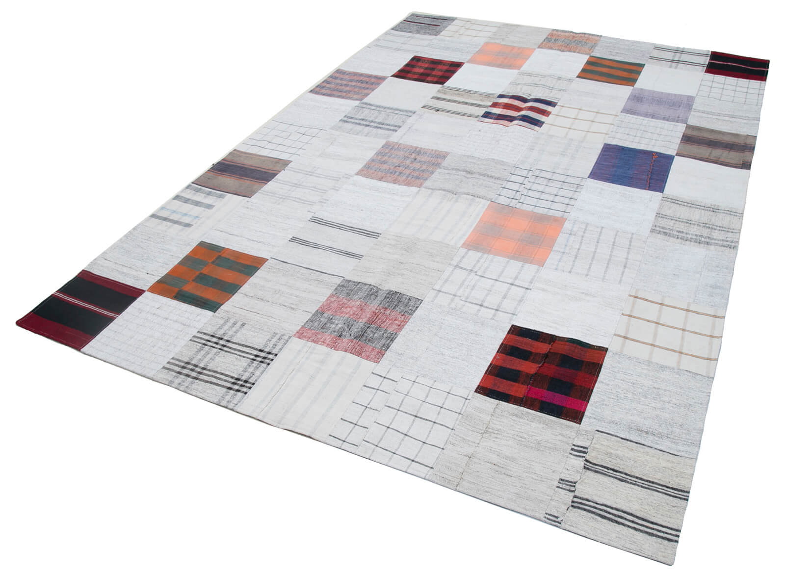 7x10 Beige Kilim Patchwork Rug - 30377
