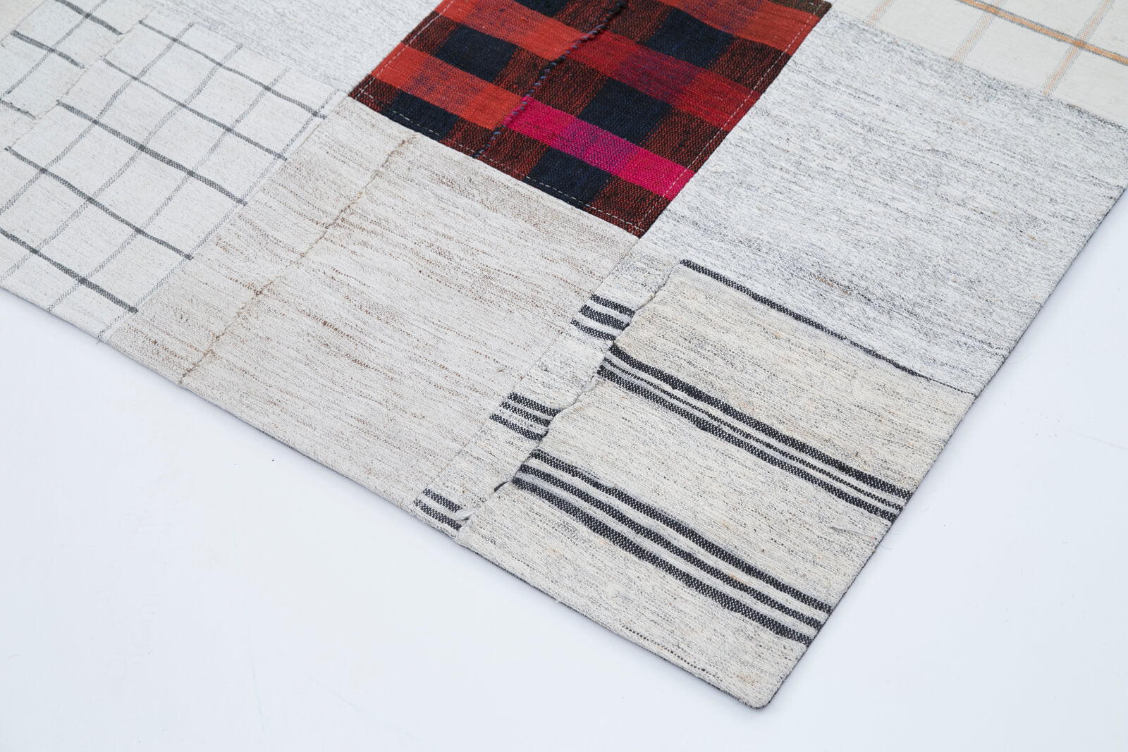 7x10 Beige Kilim Patchwork Rug - 30377