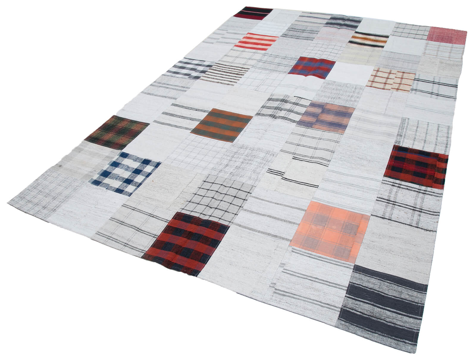 7x10 Beige Kilim Patchwork Rug - 30378