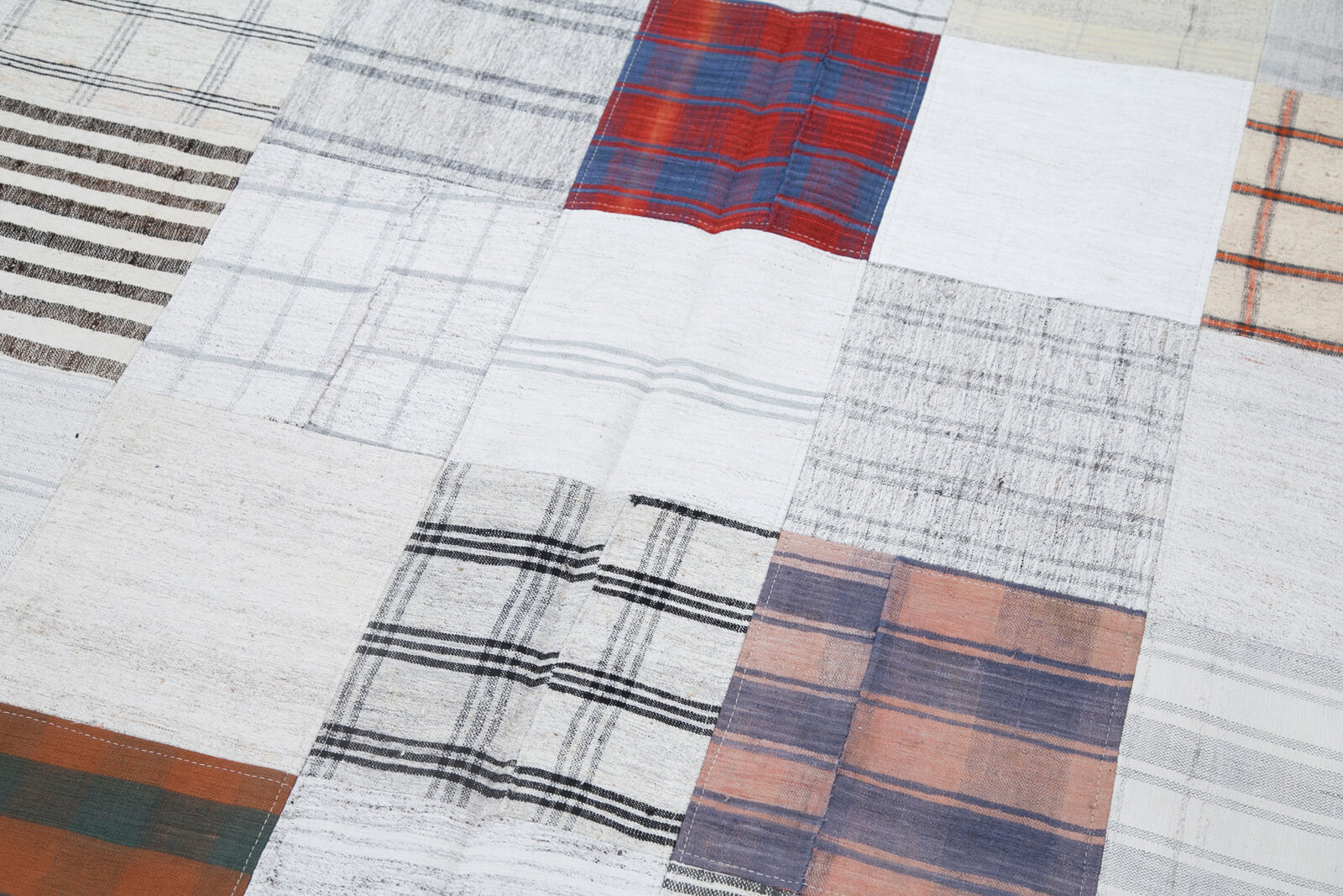 7x10 Beige Kilim Patchwork Rug - 30378