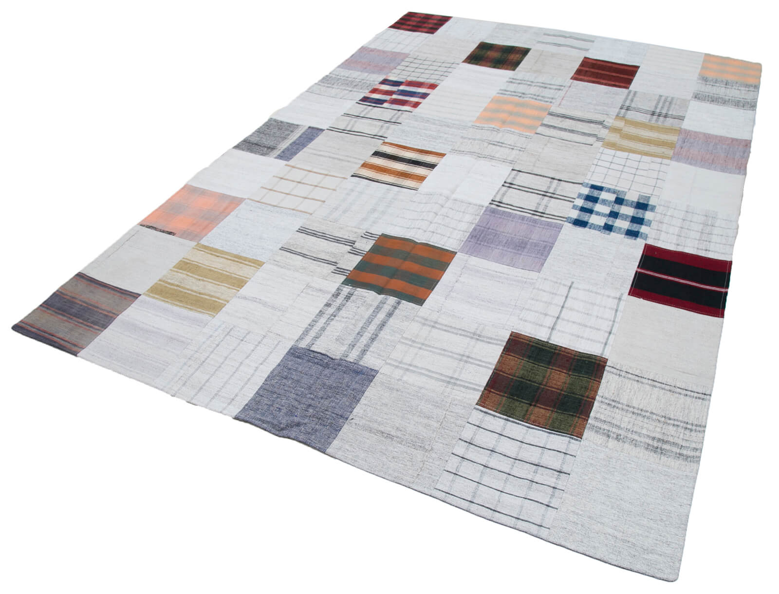7x10 Beige Kilim Patchwork Rug - 30379