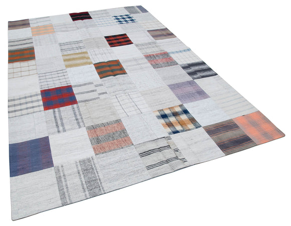 7x10 Multicolor Kilim Patchwork Rug - 30380