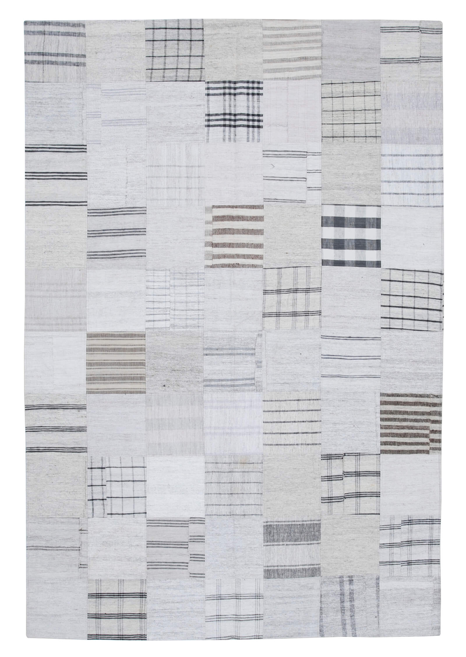 7x10 Beige Kilim Patchwork Rug - 30382