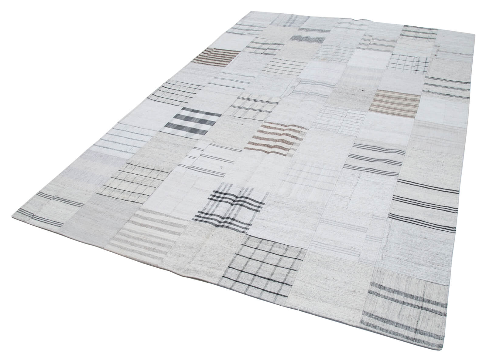7x10 Beige Kilim Patchwork Rug - 30382