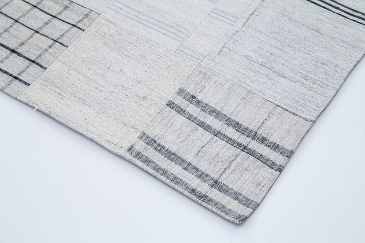 7x10 Beige Kilim Patchwork Rug - 30382