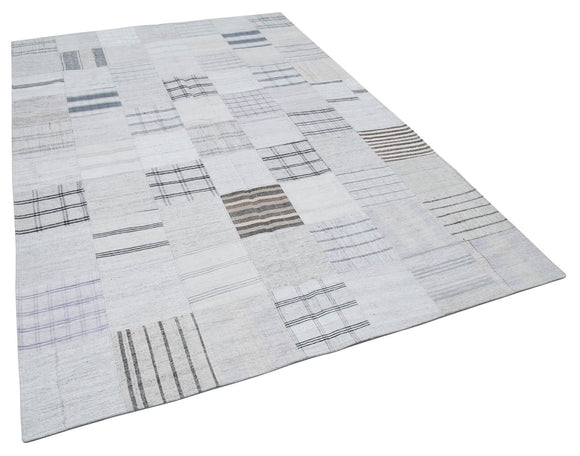 7x10 Beige Kilim Patchwork Rug - 30383