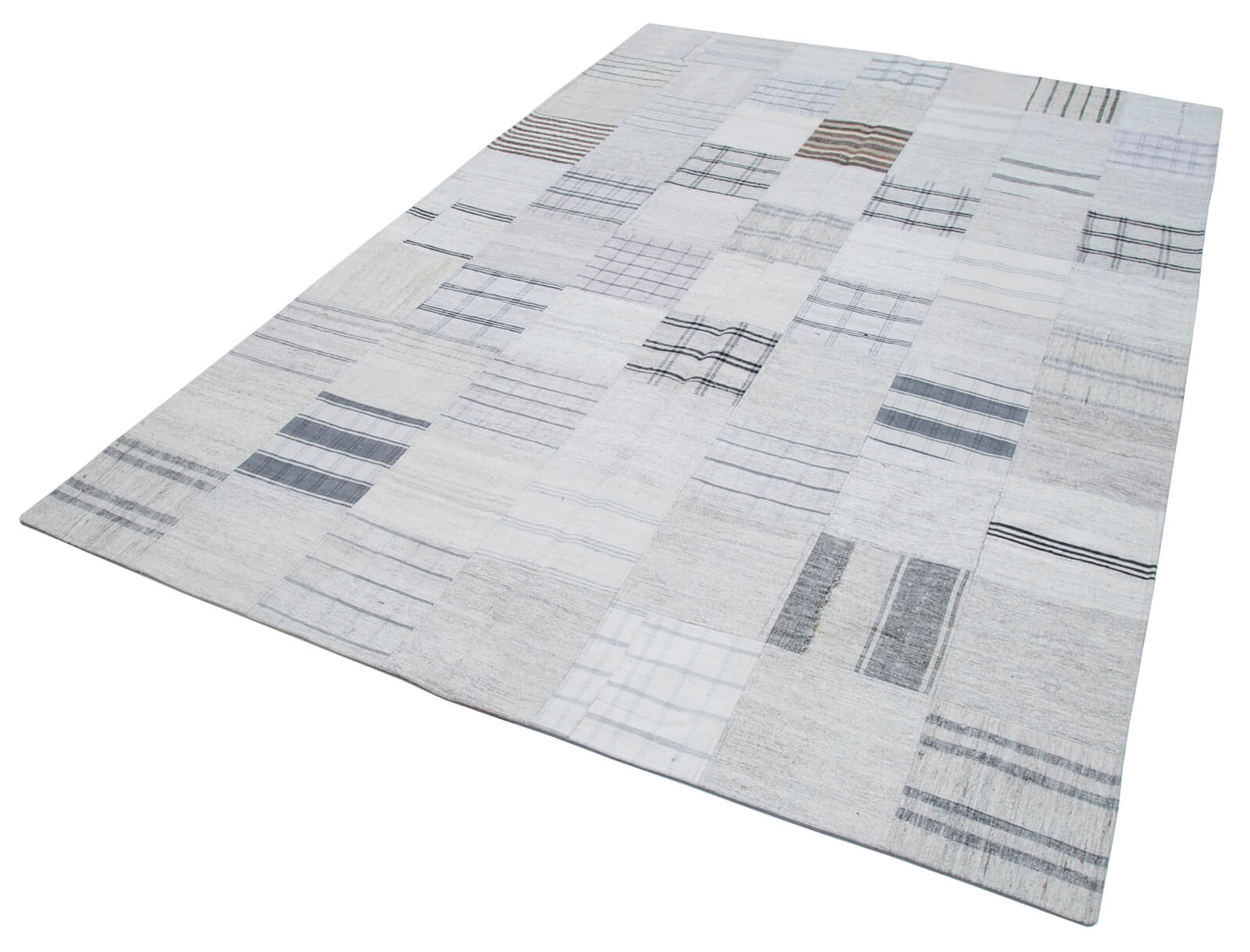 7x10 Beige Kilim Patchwork Rug - 30383
