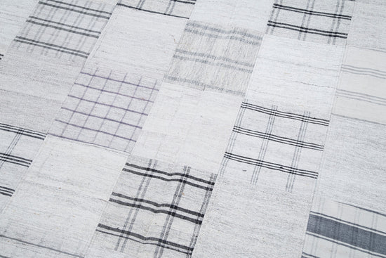 7x10 Beige Kilim Patchwork Rug - 30383