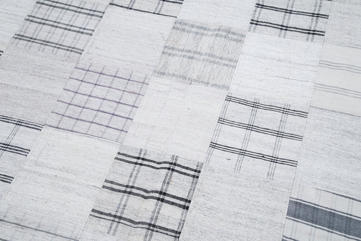 7x10 Beige Kilim Patchwork Rug - 30383