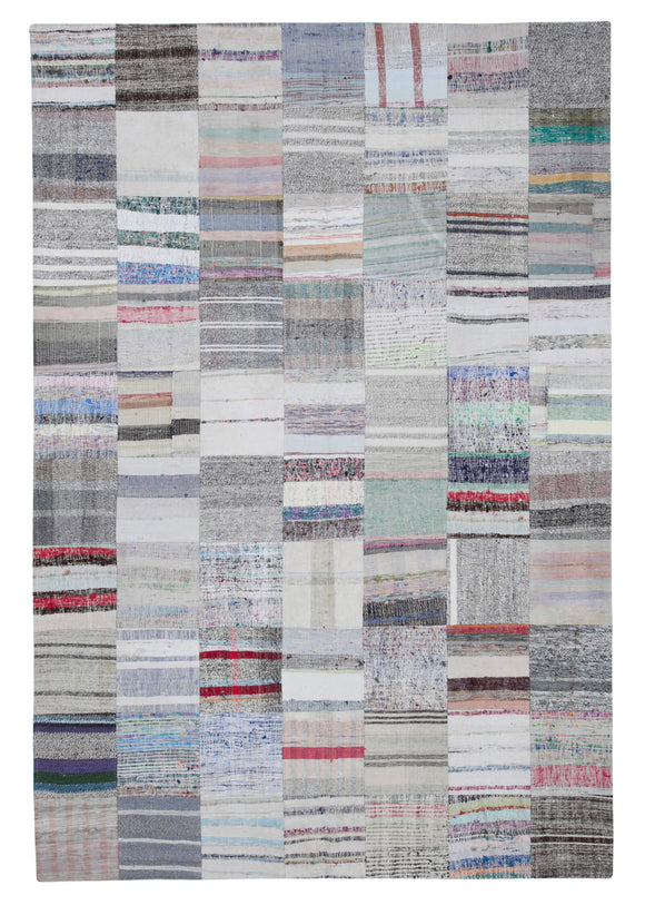 7x10 Multicolor Kilim Patchwork Rug - 30385