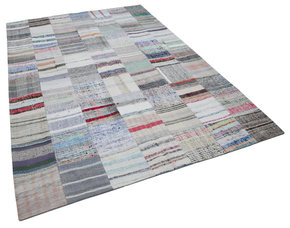 7x10 Multicolor Kilim Patchwork Rug - 30385
