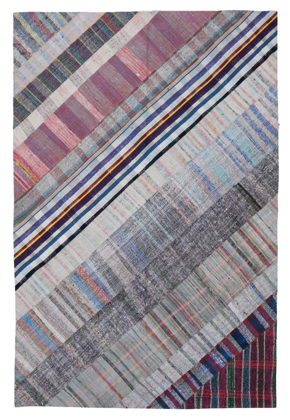 7x10 Multicolor Kilim Patchwork Rug - 30386