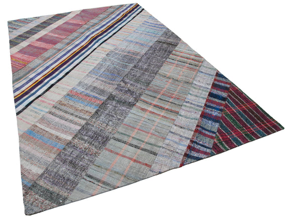 7x10 Multicolor Kilim Patchwork Rug - 30386