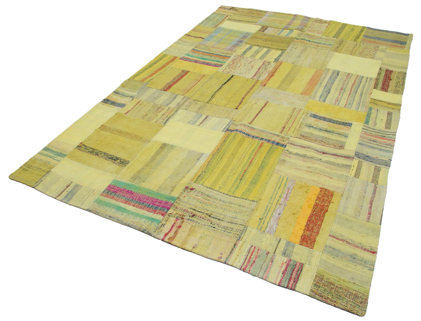 7x10 Yellow Kilim Patchwork Rug - 30388