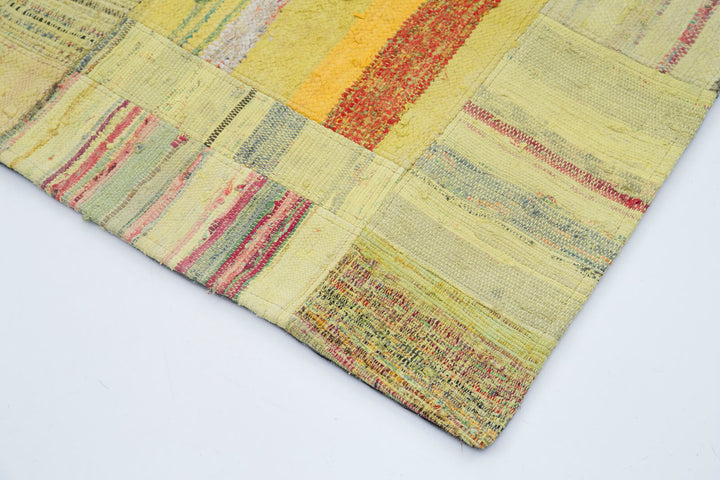 7x10 Yellow Kilim Patchwork Rug - 30388