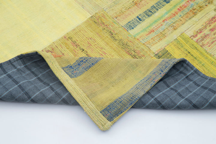 7x10 Yellow Kilim Patchwork Rug - 30388
