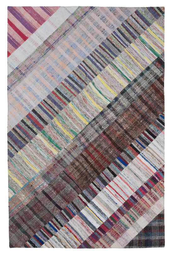 7x10 Multicolor Kilim Patchwork Rug - 30389