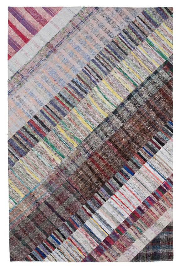 7x10 Multicolor Kilim Patchwork Rug - 30389