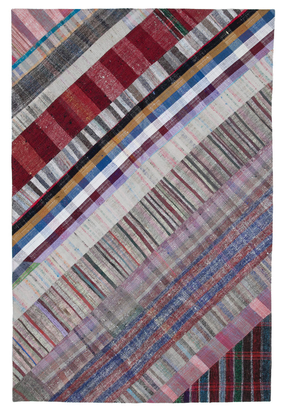 7x10 Multicolor Kilim Patchwork Rug - 30390