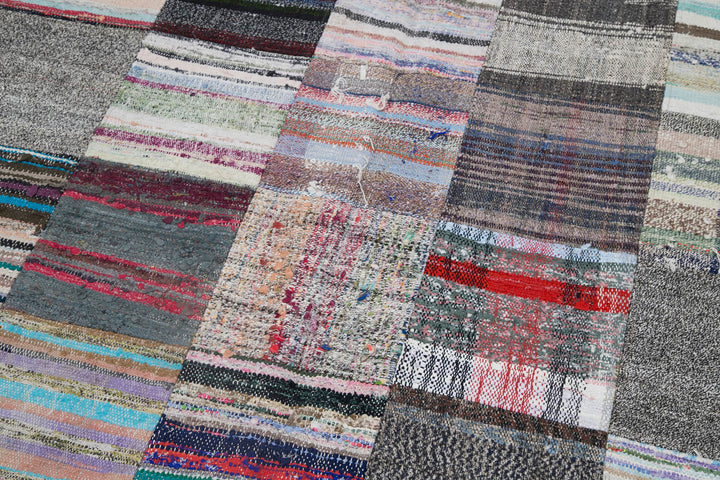 7x10 Multicolor Kilim Patchwork Rug - 30391