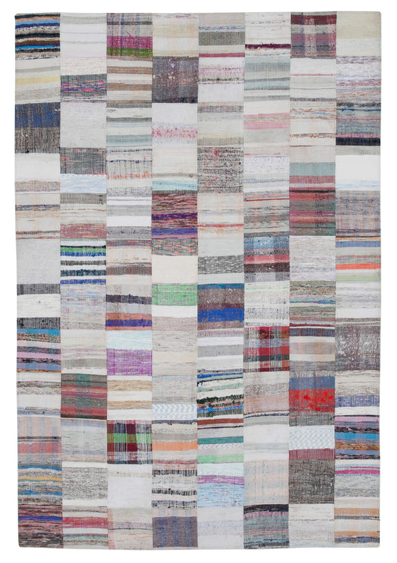 7x10 Multicolor Kilim Patchwork Rug - 30392