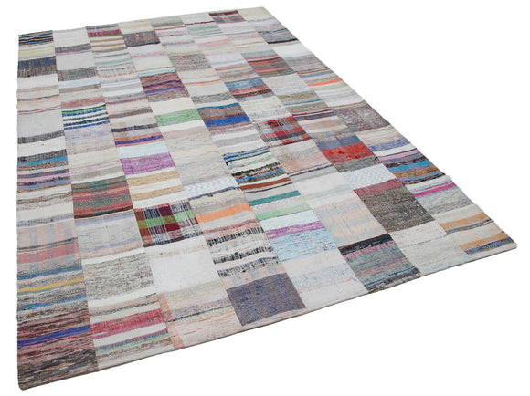 7x10 Multicolor Kilim Patchwork Rug - 30392